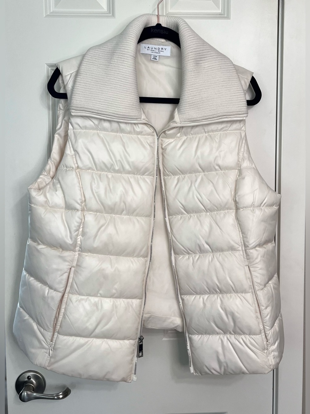 Laundry By Shelli Segal Puffer Vest with Ribbed Collar